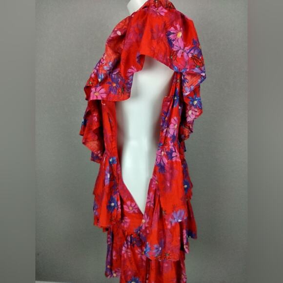 Endless Rose Vallis One Shoulder Floral Tiered Mini Dress Size Large - Picture 6 of 16